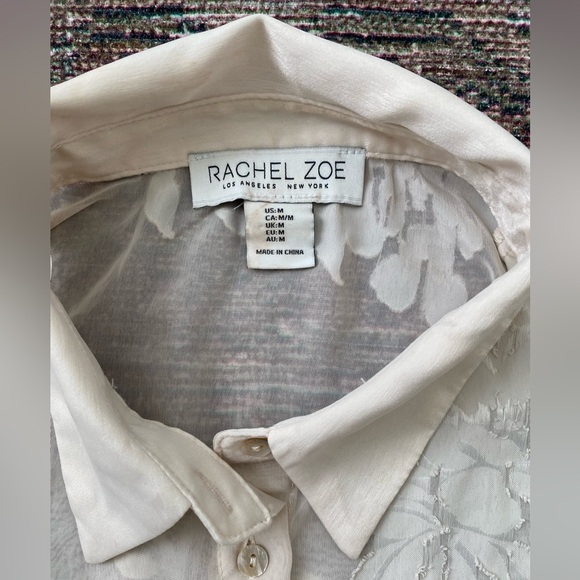 *NEW* Rachel Zoe Sheer Button Down Blouse - Picture 4 of 4